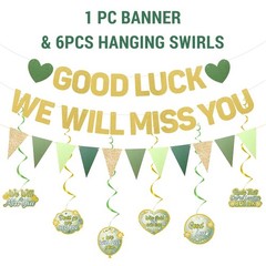 Roetyce Farewell Party Decorations Women Men, Green We Will Miss You Banner C…