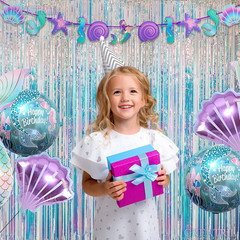 Iridescent Party Streamers Backdrop – GREATRIL Neon Transparent Holographic Tins