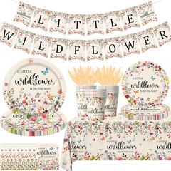 170Pcs Wildflower Baby Shower Decorations for Girls, a Little Wildflower Is on t