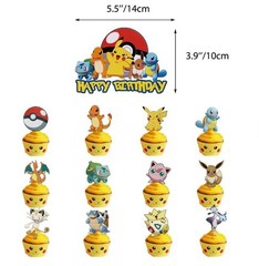 Pokemon Theme Birthday Party Decorations Balloons Banner Cake Toppers