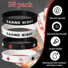 Comfortable 36 Pack Casino Night Wristbands – Perfect for Las Vegas Parties