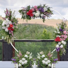 7.2FT Heart Shape Wedding Arch Stand Heavy Duty Metal Balloon Backdrop for Party