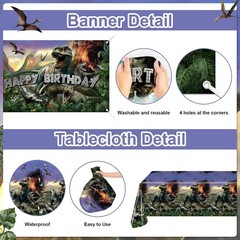 Dinosaur Birthday Decorations Set Serve 24