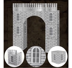 9 Pcs Medieval Party Decorations Knight Cardboard Castle Playhouse Large Medi…