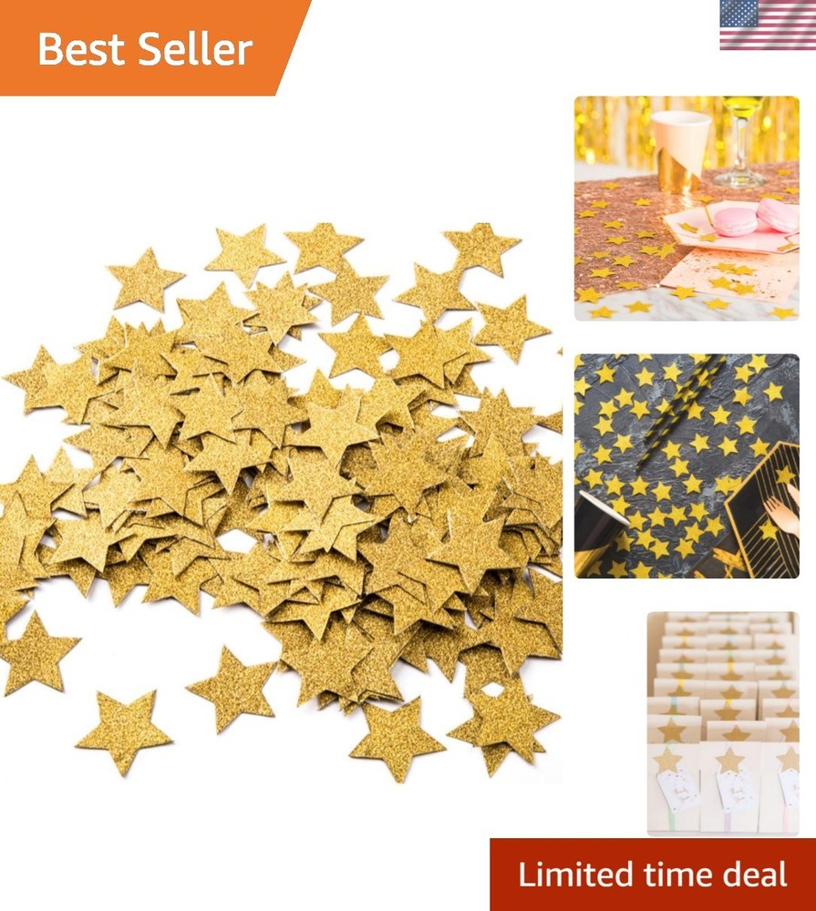 Glitter Five Stars Confetti Wedding Party Decor and Table Decor, 1.2’’ in Dia…