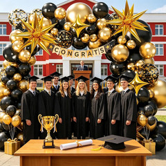 Black and Gold Balloon Arch Kit 117 PCS, Gold and Black Party Decorations, 2026