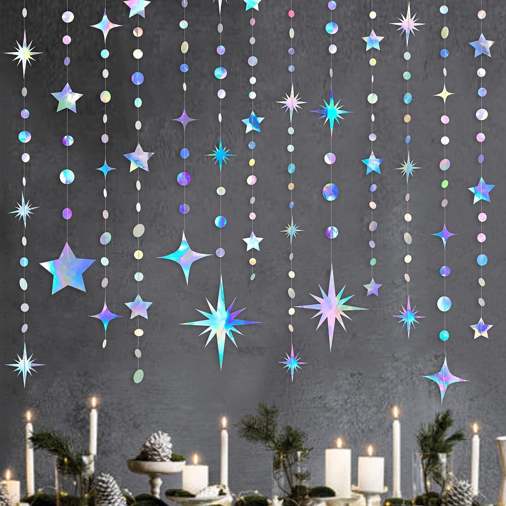 Iridescent Party Decorations Star Circle Dot 3 Count (Pack of 1),