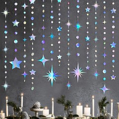 Iridescent Party Decorations Star Circle Dot 3 Count (Pack of 1),