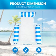 2 Pack Inflatable Pool Floats 4in1 Pool Hammock with Bottom Mesh 3 Tubes Infl…