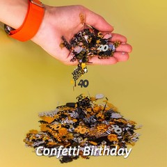 100g Black Gold Silver Foil 40th Birthday Number Confetti Party Table Decor