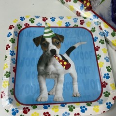 DOG Party Supplies Birthday Decorations Set Kit Invitations Plates Centerpiece