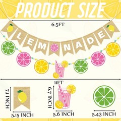 2 Pcs Lemonade Stand Banner Lemonade Stand Supplies Pink Yellow Summer Party …
