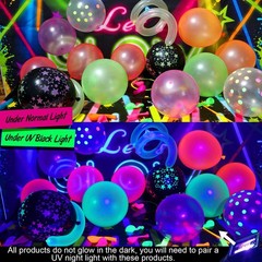 161Pcs Neon Party Decorations – Glow in the Dark Balloons, Arch Kit & Tablecloth