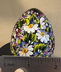 Ukrainian Petrykivka Wooden Easter Egg | Hand-Painted Pysanky (?) Floral