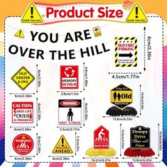 Over The Hill Birthday Decorations Set – 14 Pcs Banners & Swirls for 50th Party