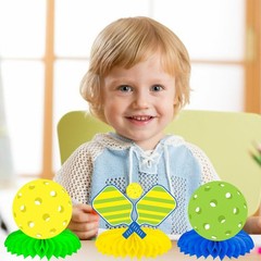 9 PCS Pickleball Sport Theme Birthday Party Table Honeycomb Centerpieces Decor