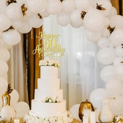 Gold Glitter Happy 60th Anniversary Cake Toppers – Wedding Anniversary Party,…