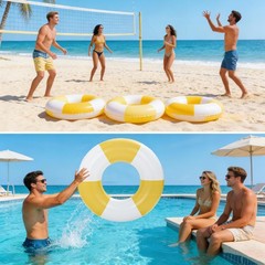 4PCS Inflatable Pool Floats 35″ Swimming Rings Large Inner Tube Swimming Pool…