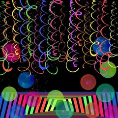 UV Party Decoions, Colorful Hanging Garlands, Black Light Theme, Multicolor