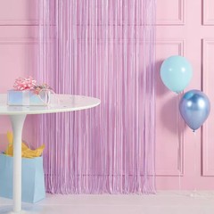 Spritz™ Rainbow Confetti Fringe Backdrop Lavender 3′ x 8′ Party Decor