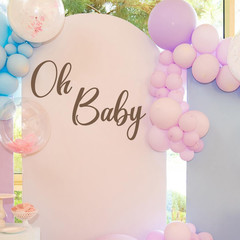 Oh Baby Decal Sign for Backdrop Large Baby in Bloom Baby Shower Party Wall Stick