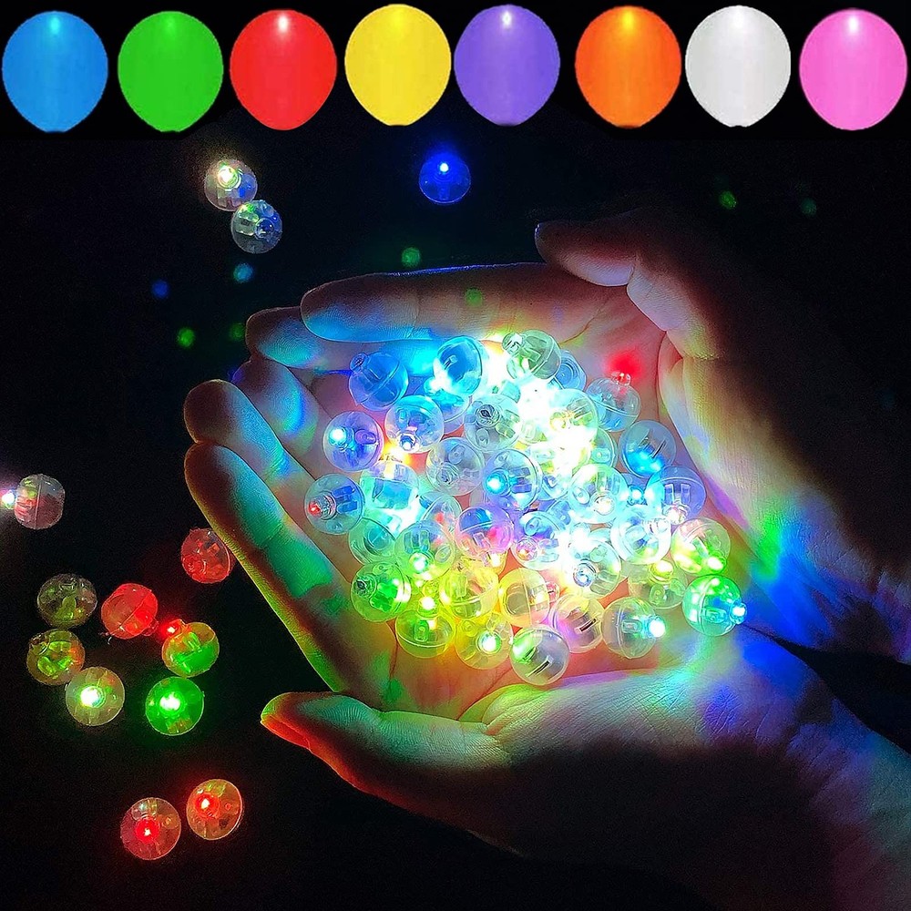 100pcs 10 Colors Balloon Lights, Assorted Colors Flash Lights, Mini Light Rou…