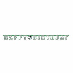3D Soccer Jointed Happy Birthday Bannner 7 Ft x 8 Inches Plus 59mm Button Badge