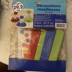 Birthday Cone Hat Deluxe Fluffy Decorations ~ 3 pack ~ 11.5″ Red Blue Green NEW