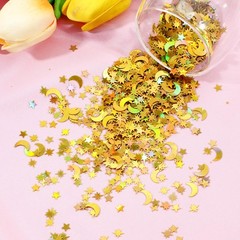 4000 PCS 45g Gold Star Moon Confetti Glitter Foil Sprinkles Table Decor