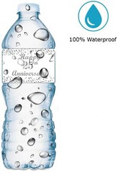 25th Anniversary Water Bottle Labels; Set of 20 Waterproof Water Bottle Wrappers
