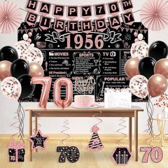 70Th Birthday Decorations for Women,32Pcs Back in 1956 Birthday Party Decoration