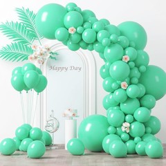 Voircoloria 130pcs Teal Balloons Garland Arch Kit, 18 12 10 5 Inch