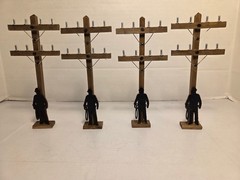 4 LINEMAN POLE & Silhouette Climber | cake decoration | 12” Miniature Decor