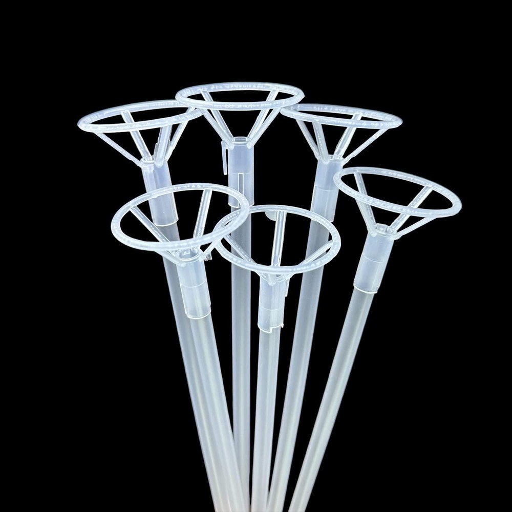 Clear Balloon Sticks with Cups 16 Inch Holders for Party Decor 30 Pack