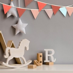 Oudain 2 Pcs Pennant Banner Flags Nursery Garland 7.75 ft, Mixed Color