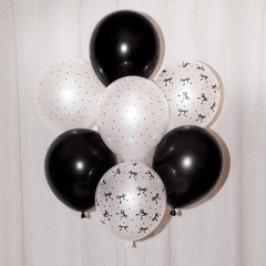 , Black + White Bow Latex Balloons – 24 pk, 12″ | Bachelorette Decorations, A…