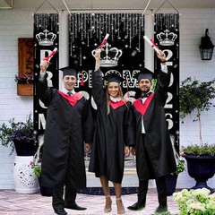 3PCS Prom Send Off Decorations Banner Prom Door Porch Sign Decorations 2026 Blac