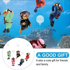 2-Pack Tank Decorations, Cute Little Diver, Aquarium Decoration Accessories Orna