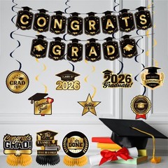 Graduation Decorations 2026 Gold Themed Set – Congrats Grad Banner, Class of …