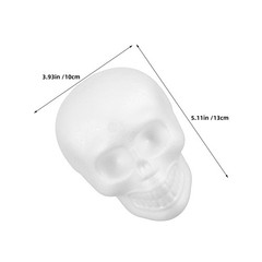 8Pcs Lightweight White Polystyrene Foam Skulls for Desktop and Party Decorations