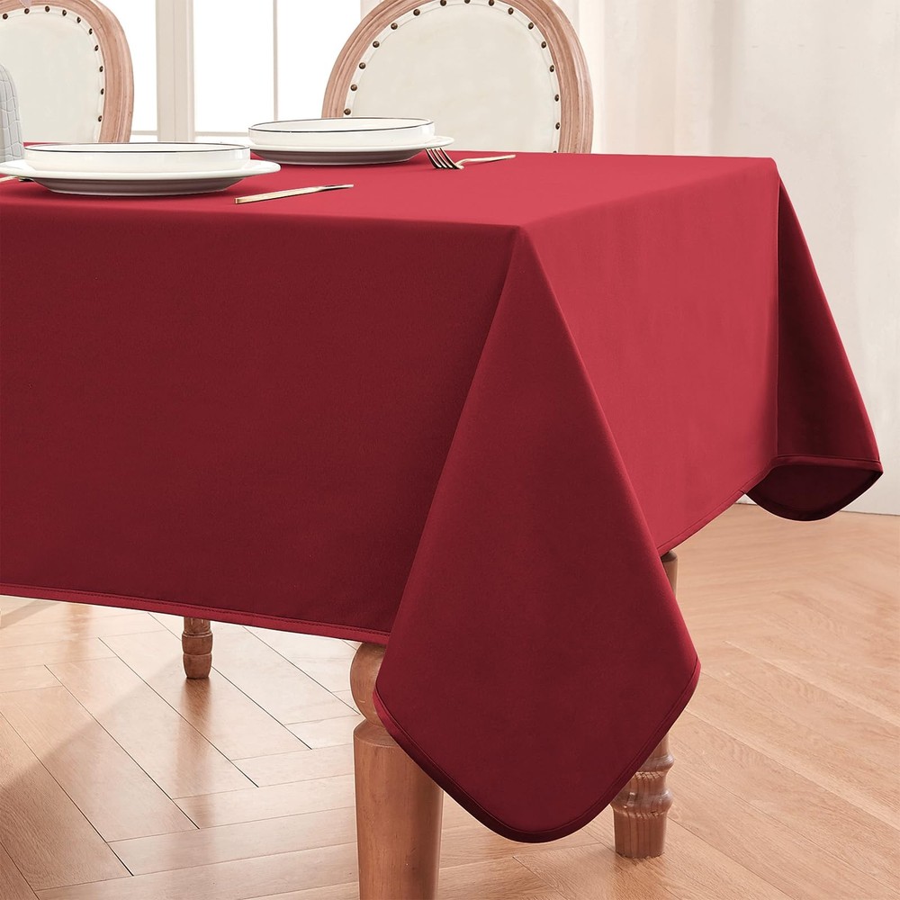 BALCONY & FALCON Reversible Waterproof Tablecloth Peach-Skin/Satin