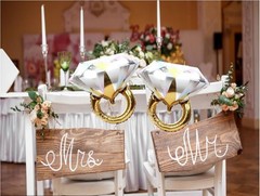 4pcs Diamond Engagement Ring Mylar Balloons, Marriage Engagement and Wedding Bri