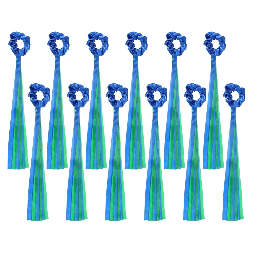 Rainbow Dance Ribbons, Wrist Streamers 20″ & 12 Pcs & Blue & Green