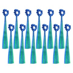 Rainbow Dance Ribbons, Wrist Streamers 20″ & 12 Pcs & Blue & Green
