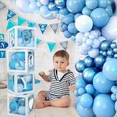 Baby Shower Decorations for Boy – Navy Blue Baby Blue Different Sizes Light B…