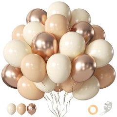CVPARTYON Beige Champagne Gold Balloons 60 Pcs 12 Inch Cream Tan Nude Neutral…