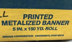 Metalized Banner 5» x 150 Yd Partial Roll Get Well Soon vintage cindus