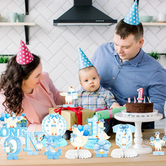 12Pcs One Silly Goose Honeycomb Centerpieces 1St Baby Boy Birthday Party Table D