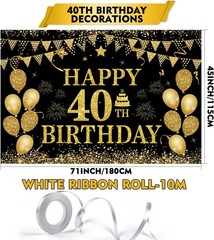40th Birthday Decorations for Men Women – Happy 40th Birthday Banner Decorati…