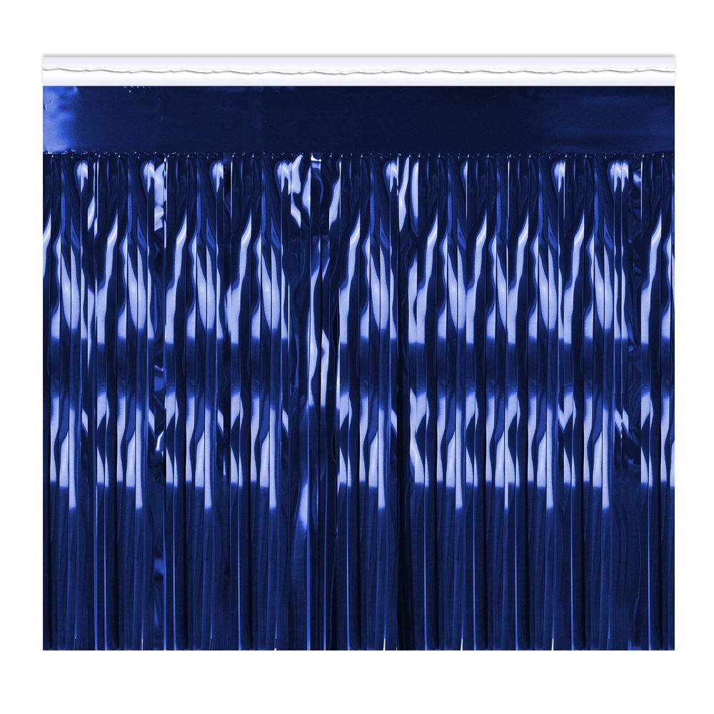Beistle Blue 1-Ply Metallic Fringe Drape – General Occasion | Party Supply